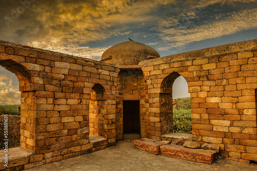 Canvas Print Corner wall of Sultan Ghari tomb , New Delhi