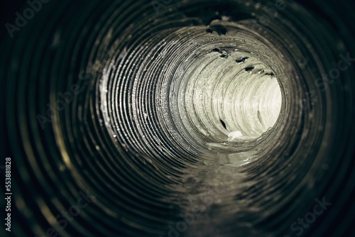 Metallic spiral aluminum  tunnel texture