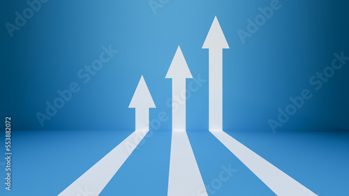 3D Business Arrow Direction Concept to Success.