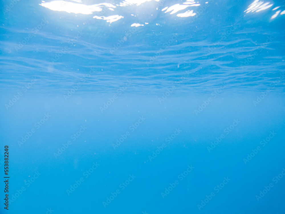 calm underwater tropical ocean surface
