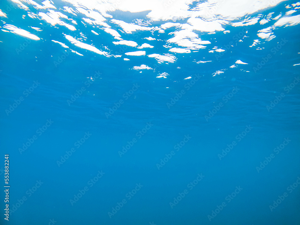 blue underwater ocean surface
