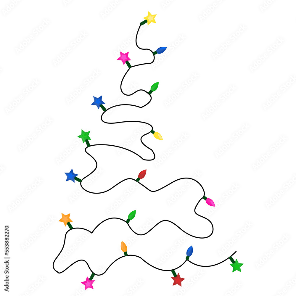 Naklejka premium Christmas light clipart