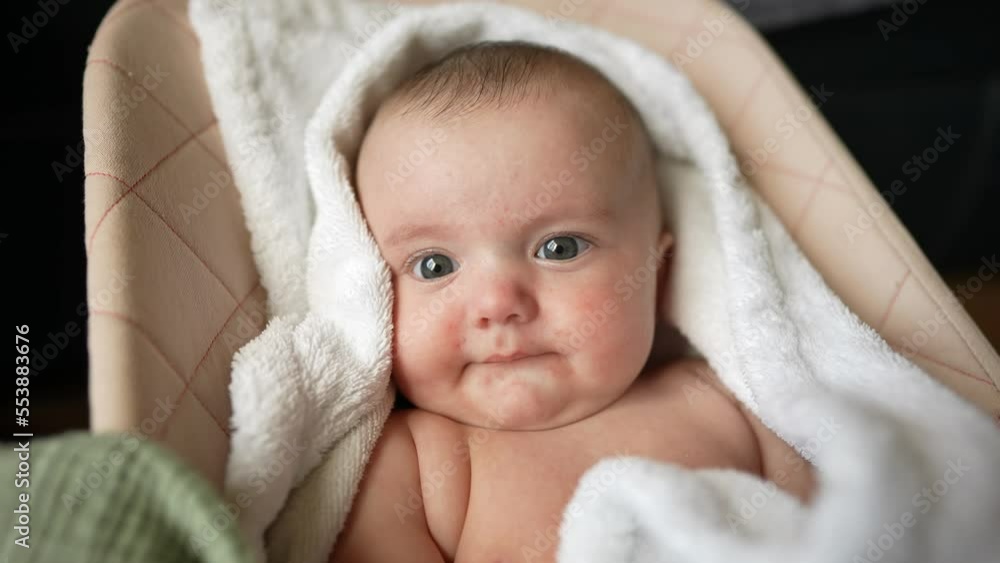 baby newborn close-up a portrait. happy family kid dream concept. newborn lifestyle daughter girl 6 months swinging in a sun lounger. sweet cute newborn baby. child baby kid portrait close-up baby newborn close-up a portrait. happy family kid dream concept. newborn lifestyle daughter girl 6 months swinging in a sun lounger. sweet cute newborn baby. child baby kid portrait close-up