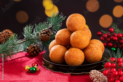 Buñuelos, traditional Colombian food - Christmas atmosphere