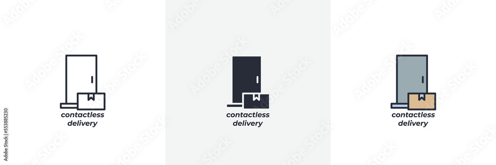 contactless delivery icon. Line, solid and filled outline colorful version, outline and filled vector sign. Idea Symbol, logo illustration. Vector graphics contactless delivery icon. Line, solid and filled outline colorful version, outline and filled vector sign. Idea Symbol, logo illustration. Vector graphics