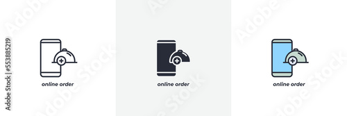 online order icon. Line, solid and filled outline colorful version, outline and filled vector sign. Idea Symbol, logo illustration. Vector graphics