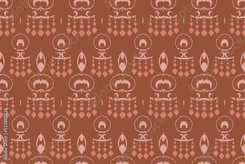 Ikkat or ikat flowers batik textile seamless pattern digital vector design for Print saree Kurti Borneo Fabric border brush symbols swatches stylish