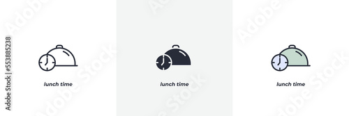 lunch time icon. Line, solid and filled outline colorful version, outline and filled vector sign. Idea Symbol, logo illustration. Vector graphics