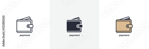 payment icon. Line, solid and filled outline colorful version, outline and filled vector sign. Idea Symbol, logo illustration. Vector graphics