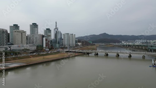 Daejeon downtown aerial view in winter, South Korea photo