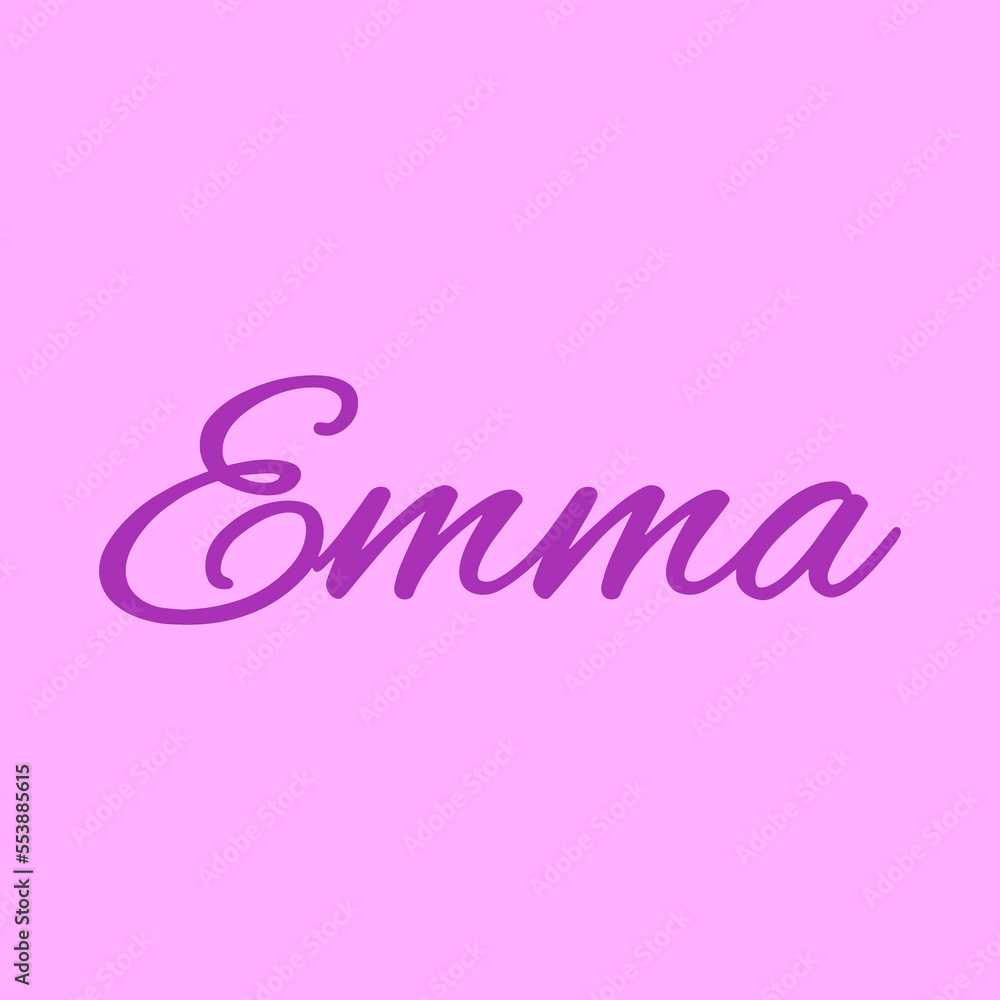 The female name is Emma. Background with the inscription is Emma. A