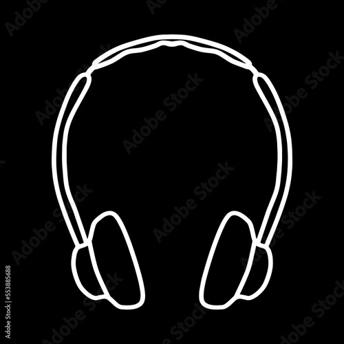 Headphones icon isolated on white background. A musical symbol.