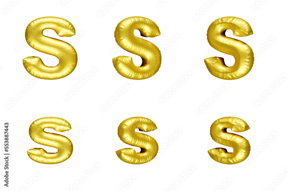 Balloon Letter S , 3D rendering Balloon Letter S , 3D rendering