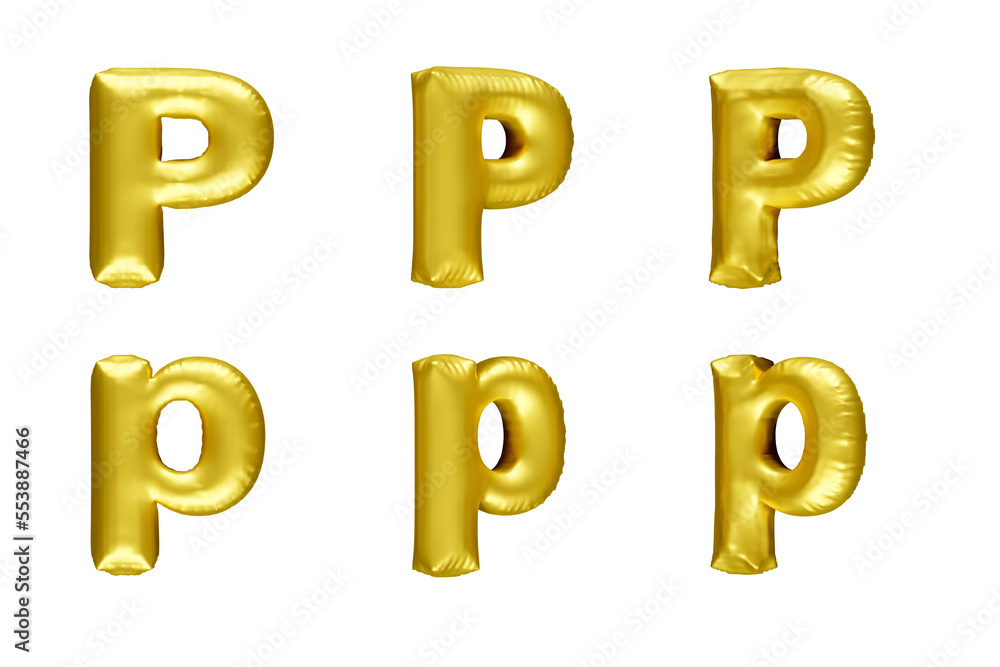 Balloon Letter P , 3D rendering Balloon Letter P , 3D rendering