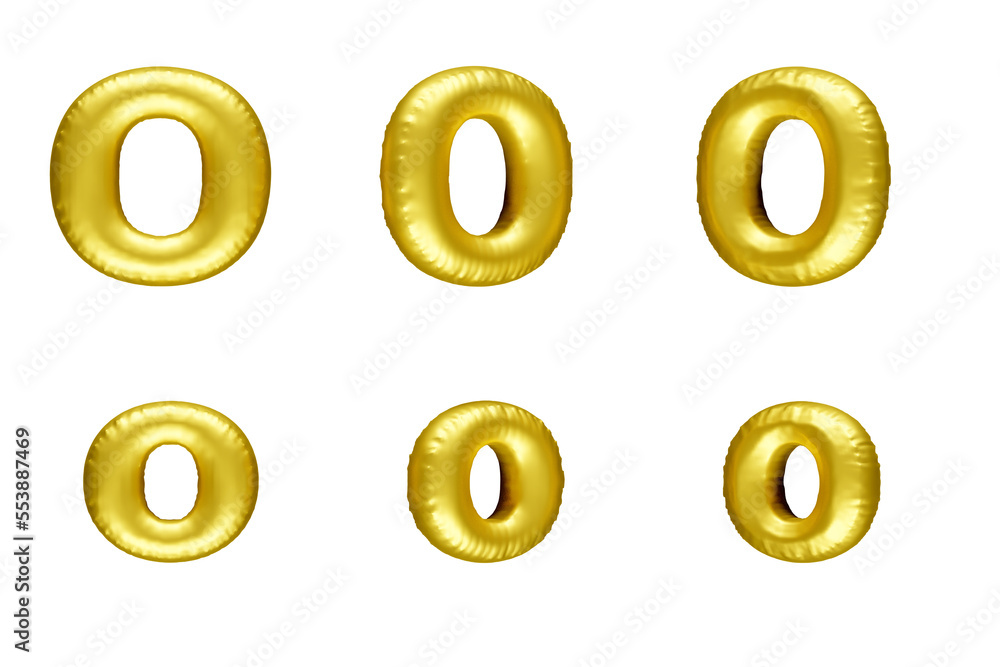 Balloon Letter O , 3D rendering