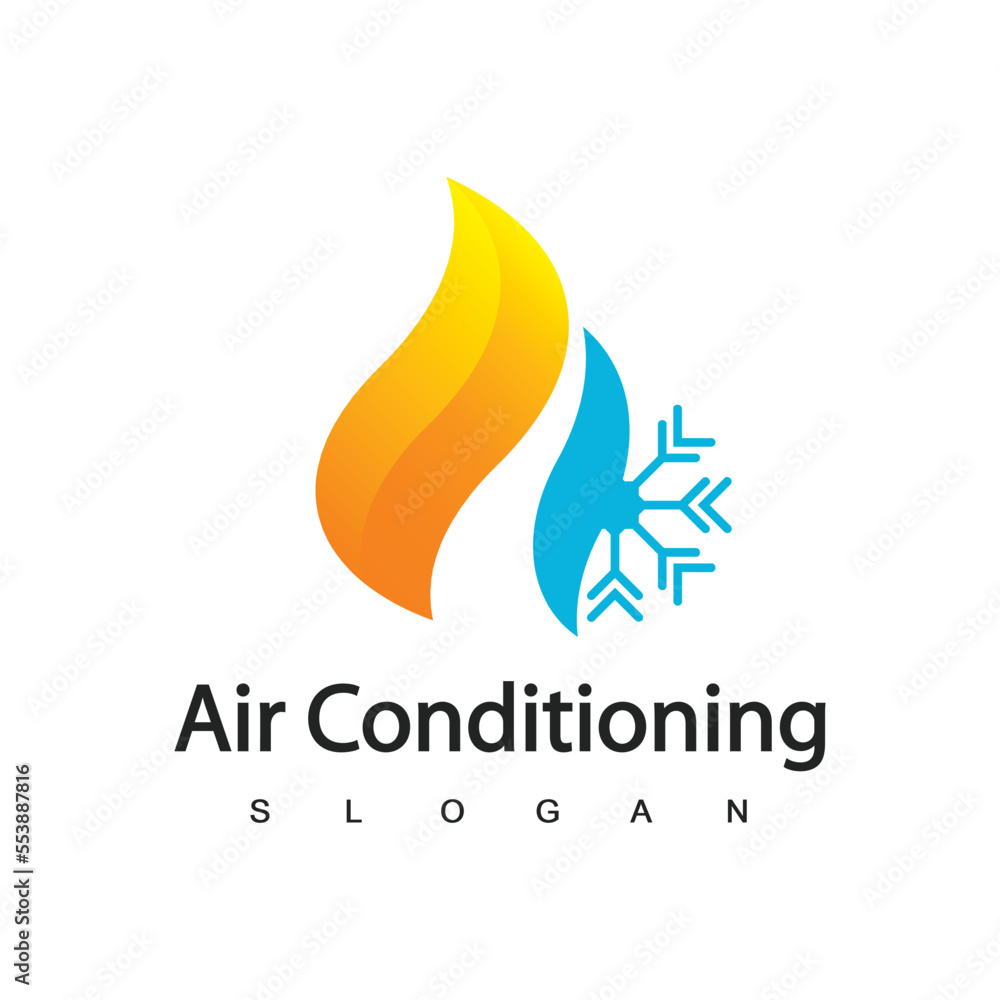 Air Conditioning Logo, HVAC Logo Concept Air Conditioning Logo, HVAC Logo Concept