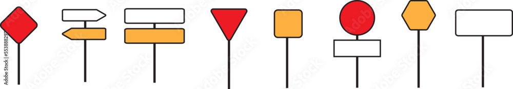 road sign set blank template