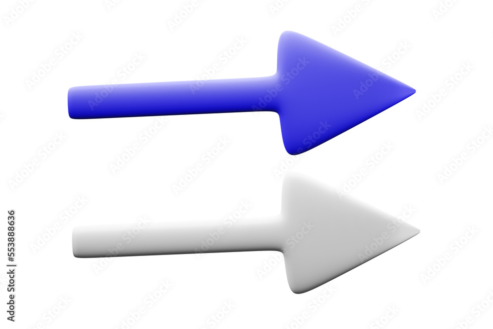 Blue arrow isolated on white, icon,3D Blue arrow isolated on white, icon,3D