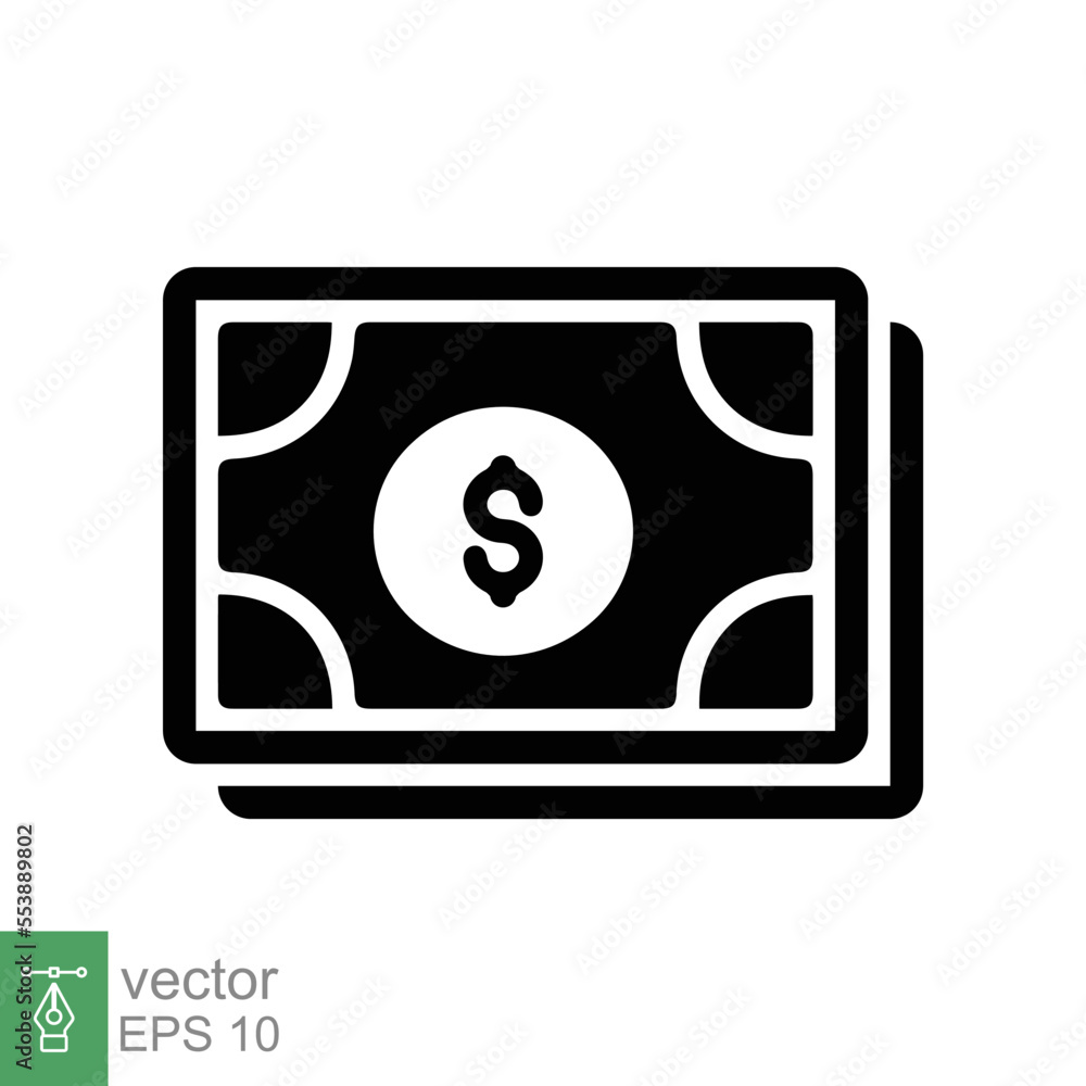 Dollar icon. Money sign, dollar paper bills, cash, financial and banking, business concept. Simple flat style. Vector illustration isolated on white background. EPS 10. Dollar icon. Money sign, dollar paper bills, cash, financial and banking, business concept. Simple flat style. Vector illustration isolated on white background. EPS 10.