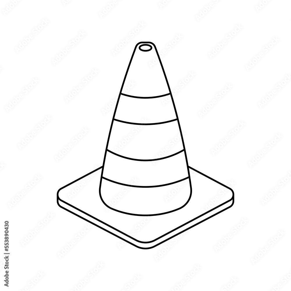 Traffic Cone Black Line Icon Clipart in Animated Cartoon Vector Illustration Traffic Cone Black Line Icon Clipart in Animated Cartoon Vector Illustration