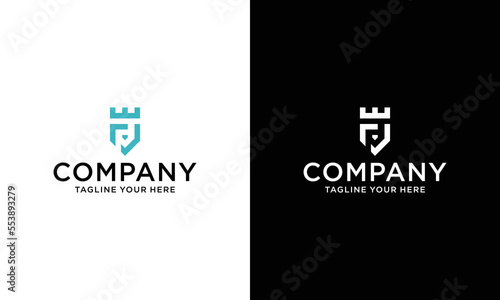 F logo fortress vector for identity company. initial letter security template vector illustration for your brand.