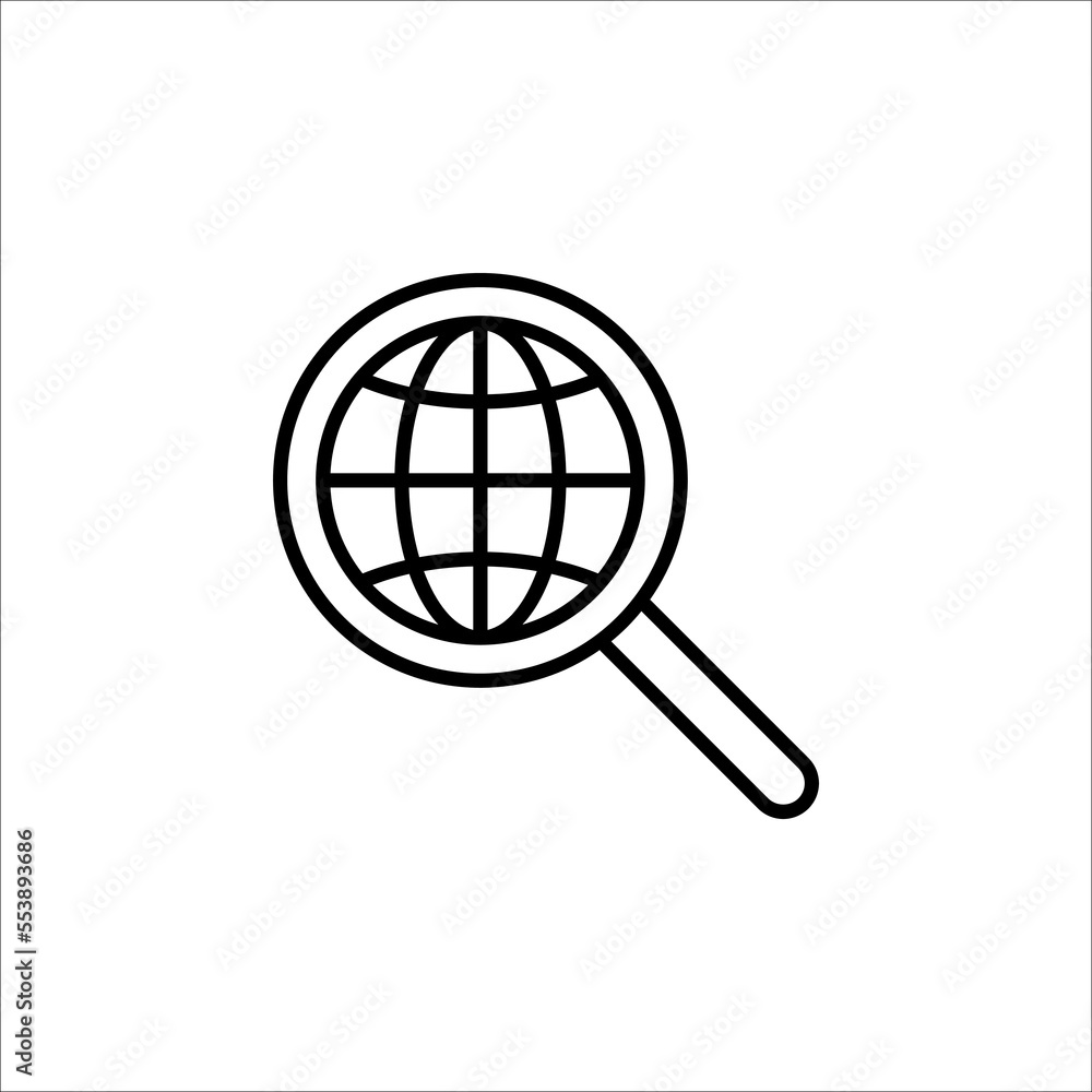 internet search with magnifier icon vector illustration on white background internet search with magnifier icon vector illustration on white background
