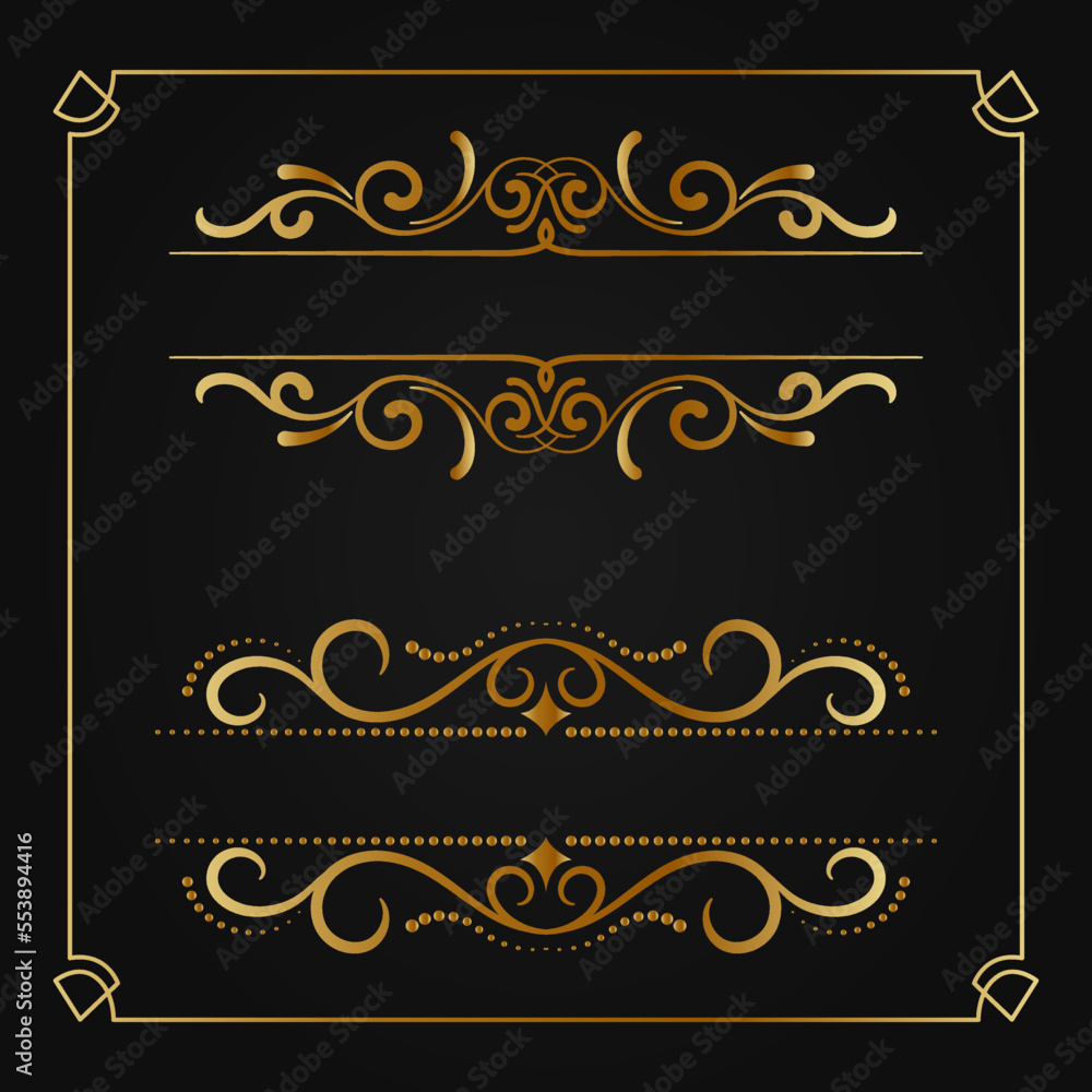 decorative vector border gold decoration