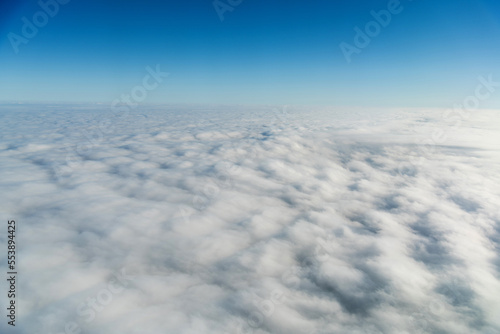 Fluffy white clouds from above