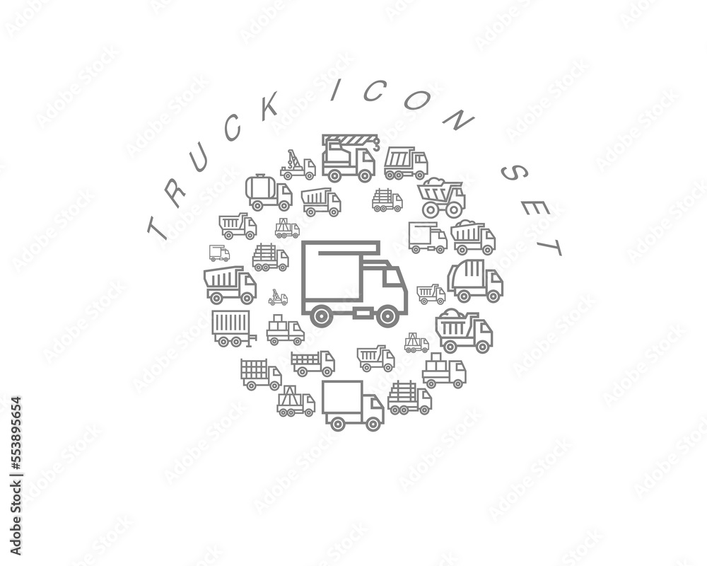 Vector truck icon set Vector truck icon set
