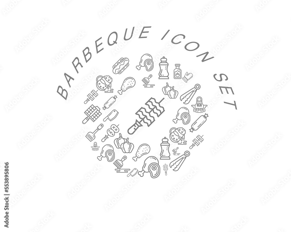 Vector barbeque icon set Vector barbeque icon set