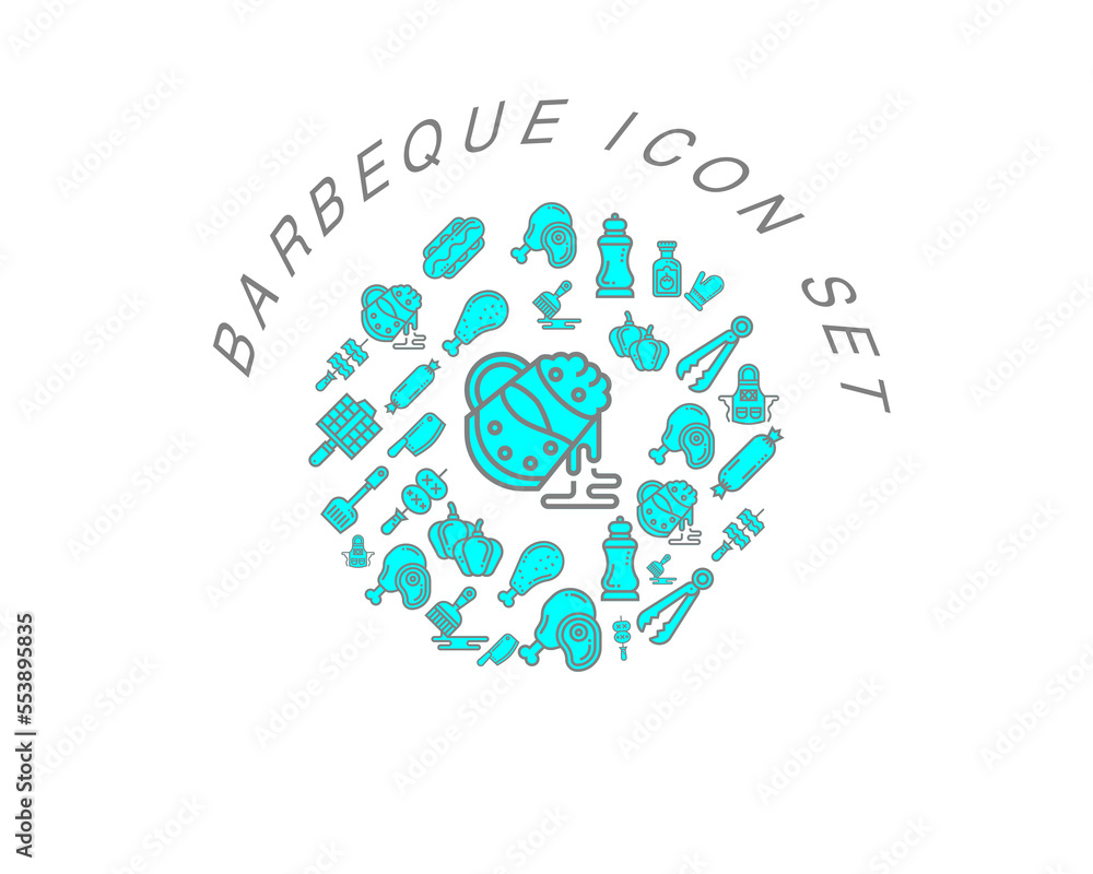 Vector barbeque icon set Vector barbeque icon set