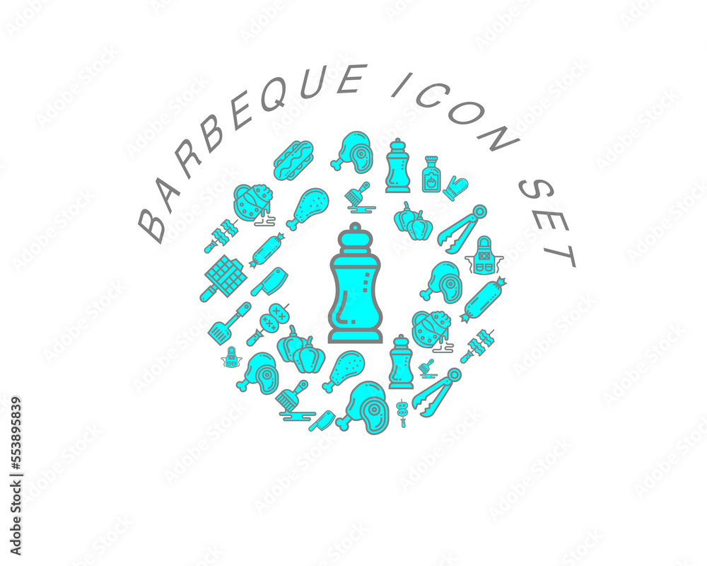 Vector barbeque icon set Vector barbeque icon set