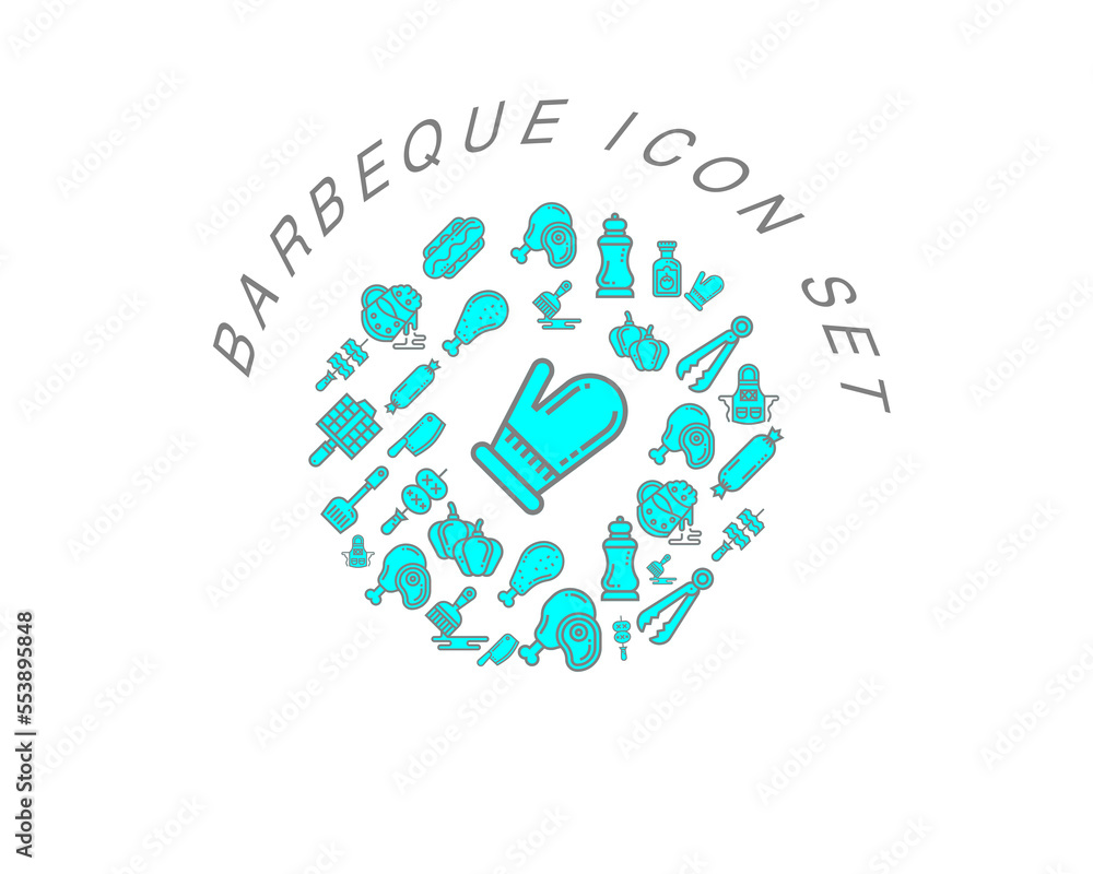 Vector barbeque icon set Vector barbeque icon set
