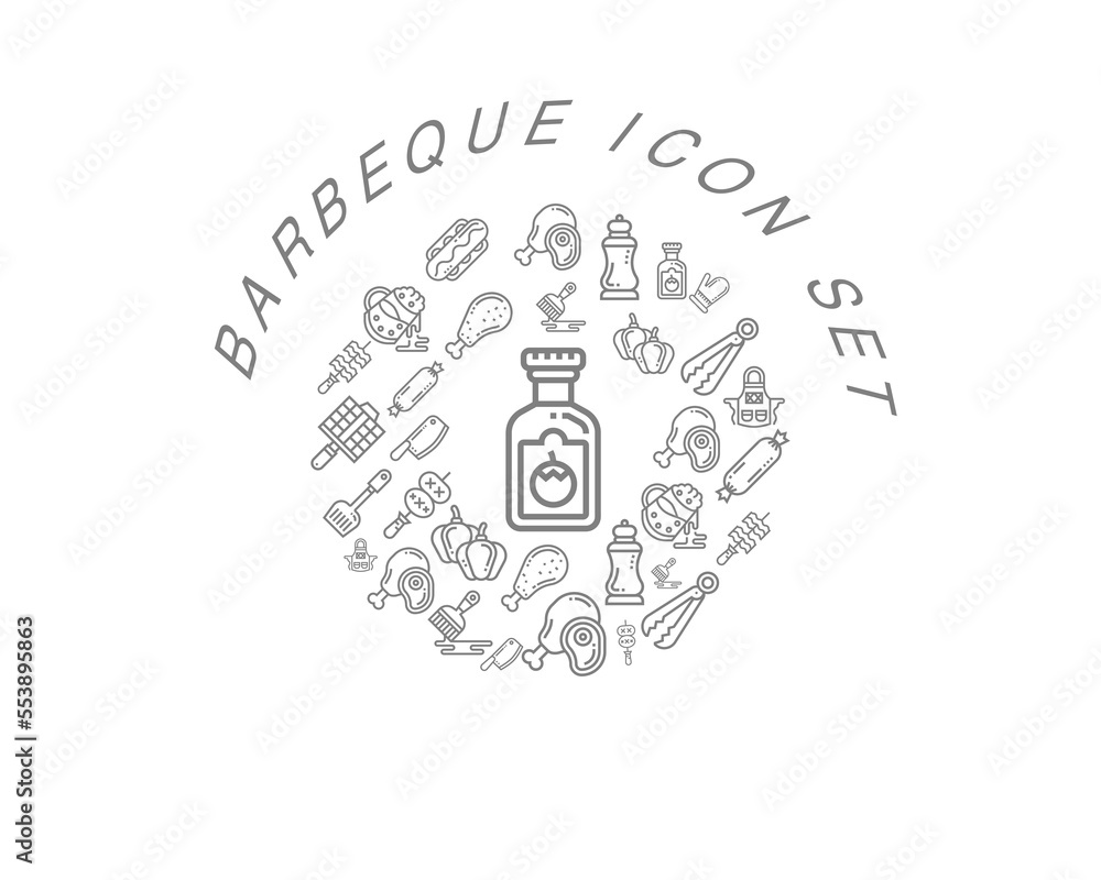 Vector barbeque icon set Vector barbeque icon set