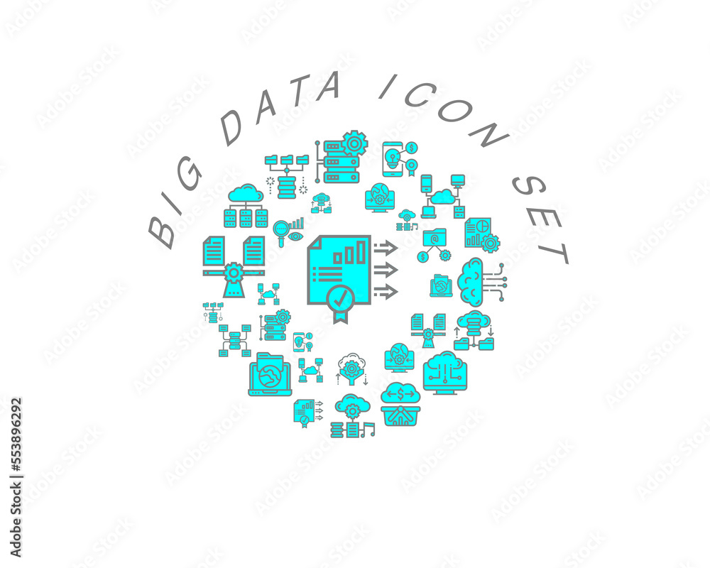 Vector big data icon set Vector big data icon set