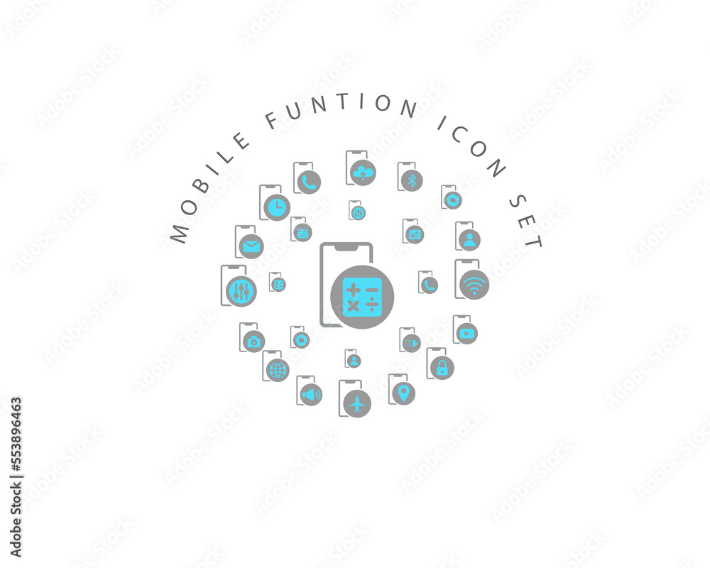 Fototapeta premium Vector mobile application icon set 