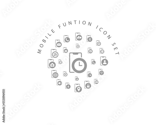 Vector mobile application icon set 