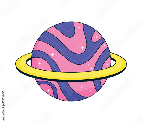 saturn planet psychedelic style