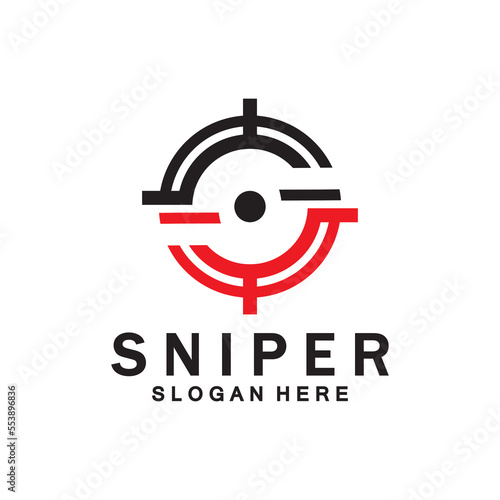 Sniper Aim Target Vector Logo. Initial S Target Logo Vector