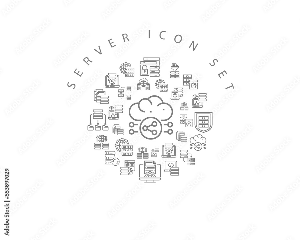 Vector server icon set Vector server icon set