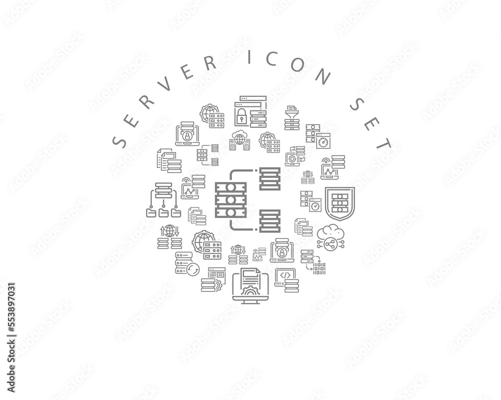 Vector server icon set Vector server icon set