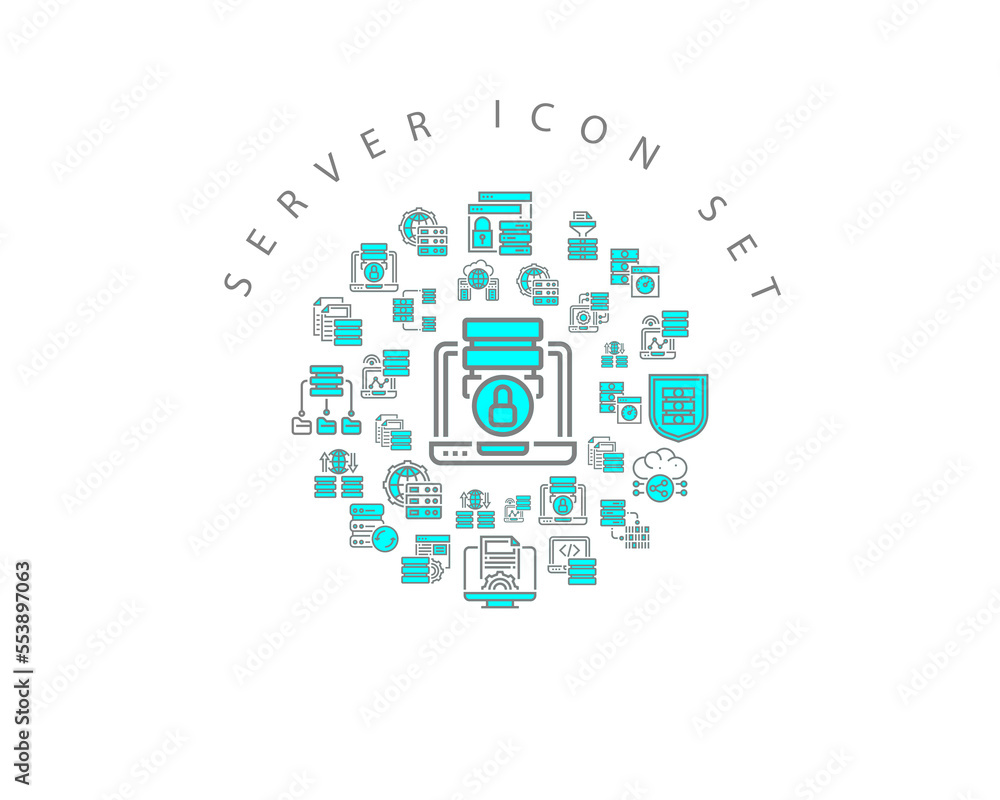 Vector server icon set Vector server icon set