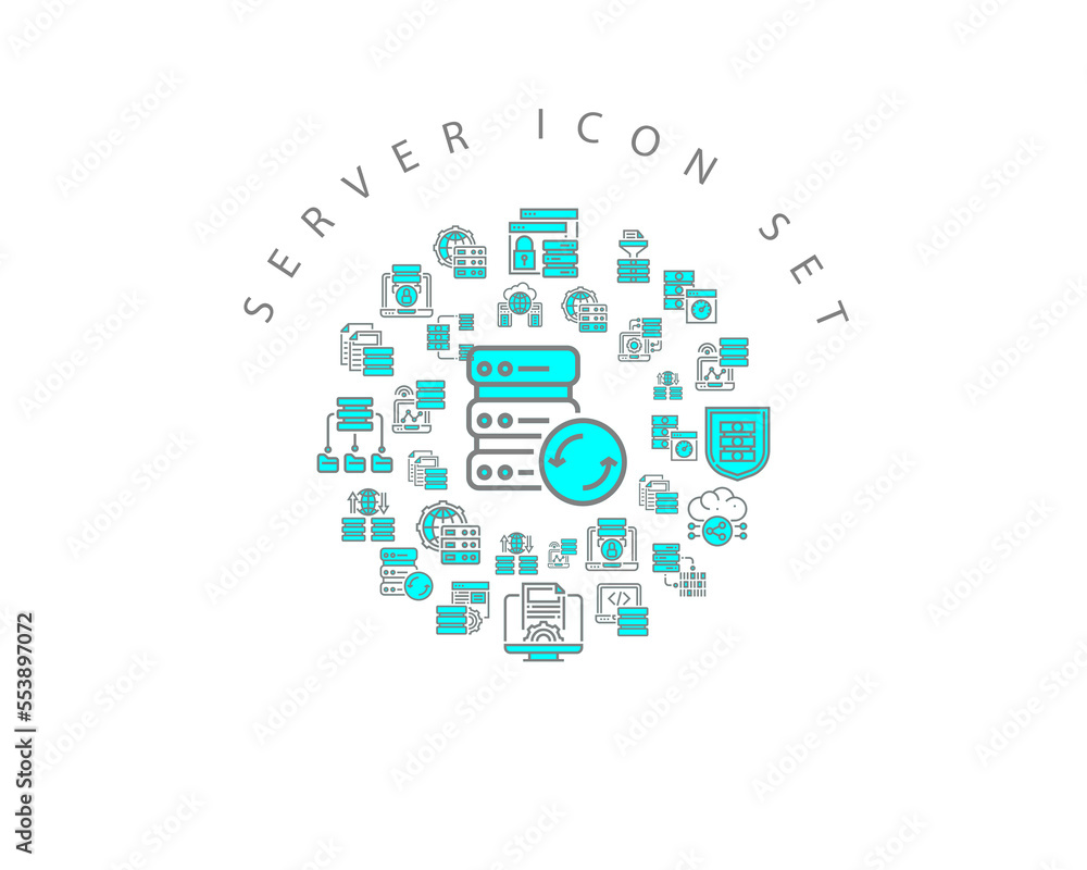 Vector server icon set Vector server icon set
