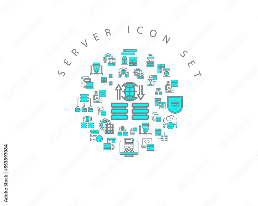 Vector server icon set Vector server icon set
