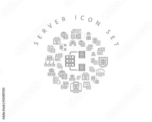 Vector server icon set © designhill