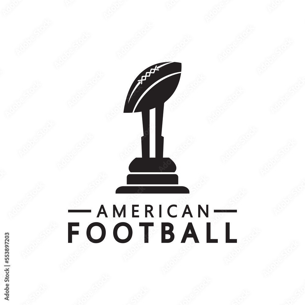 Winner American football Championship Trophy Logo Design vector icon template. American football trophy for winner award. Winner American football Championship Trophy Logo Design vector icon template. American football trophy for winner award.