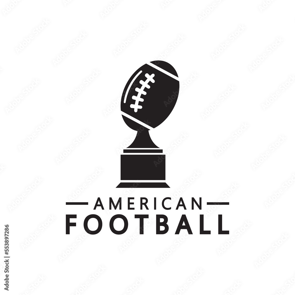 Winner American football Championship Trophy Logo Design vector icon template. American football trophy for winner award. Winner American football Championship Trophy Logo Design vector icon template. American football trophy for winner award.