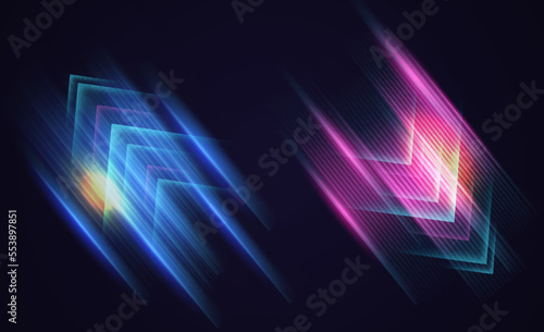 Abstract modern hight speed light arrow line technology effect. Modern abstract high speed motion. Colorful dynamic motion on a darkbackground. Vector illustration	
