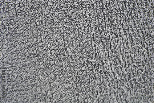 Close-up shot of gray towel fibers