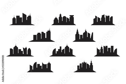 Skyscraper Silhouette Illustration  Cityscape Silhouette  Tower Building Silhouette Bundle